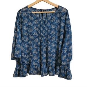 Anna Sui Uniqlo Blue Floral Blouse